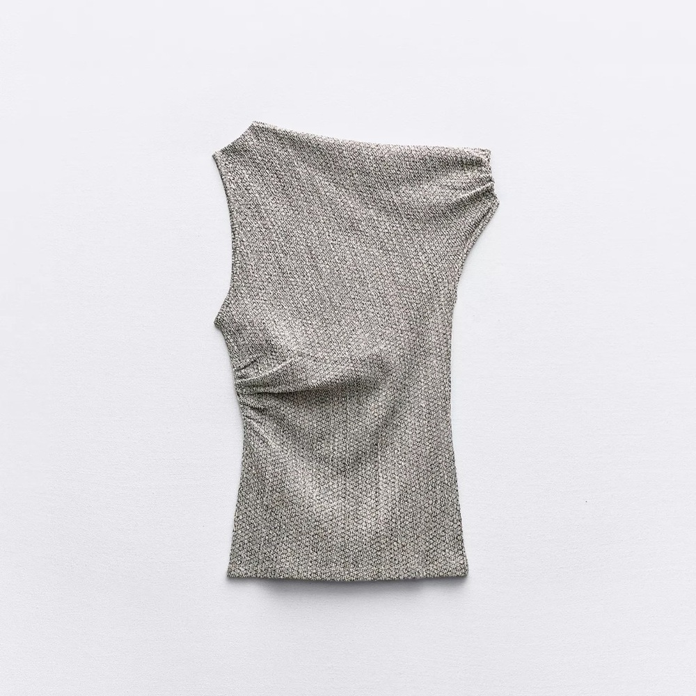 Zara Brown Asymmetric Top Small